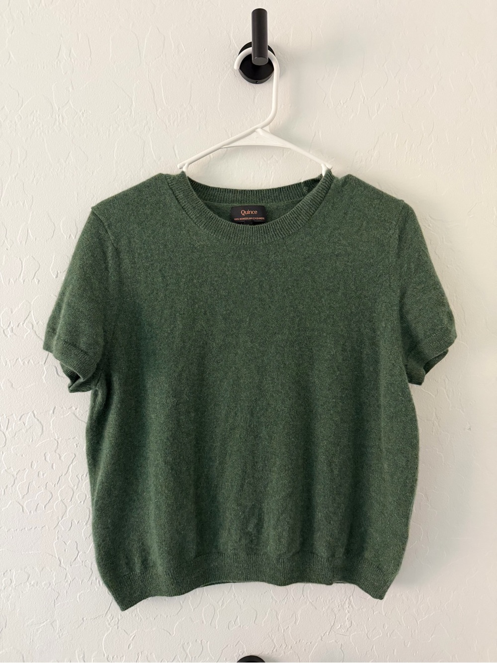 Quince 100% Mongolian Cashmere Tee Green Size L